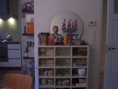 self-flake with candles and mirror