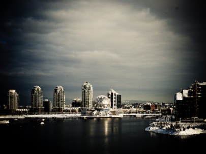 the view from the cambie bridge (false creek, vancouver)
