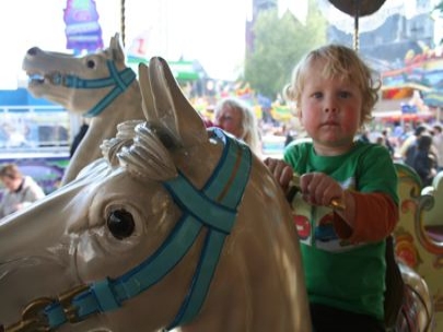 His first riding lesson !