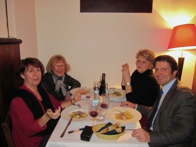 with francoise, constance g. and mario o. in le cornichon masque