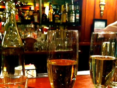 We started celebrations at Cafe de la Press... 