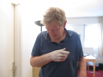 white wall white arm