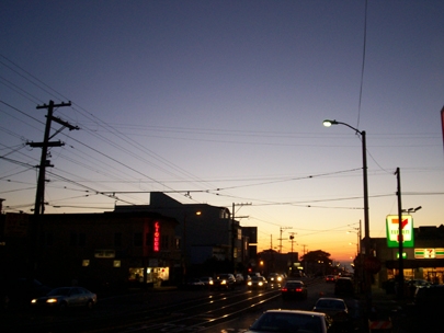 sunset over 7-11