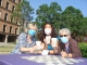 Going back to work. The first coffee with colleagues wearing our face masks!